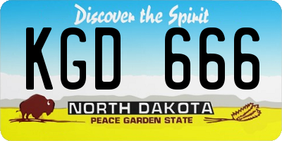 ND license plate KGD666