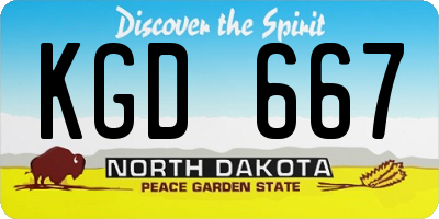 ND license plate KGD667