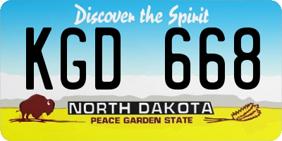 ND license plate KGD668
