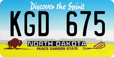 ND license plate KGD675