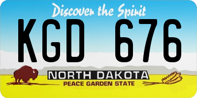 ND license plate KGD676