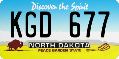 ND license plate KGD677