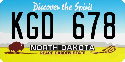 ND license plate KGD678