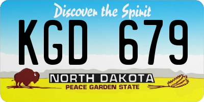 ND license plate KGD679