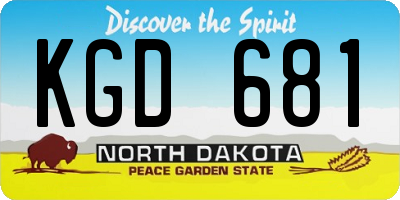 ND license plate KGD681