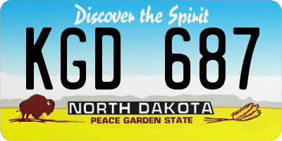 ND license plate KGD687