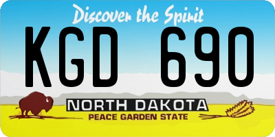 ND license plate KGD690