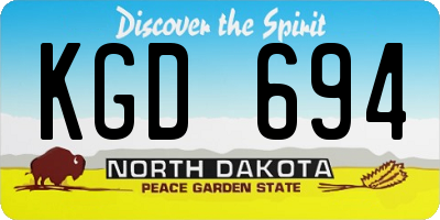 ND license plate KGD694