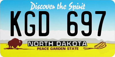 ND license plate KGD697