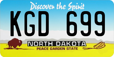 ND license plate KGD699