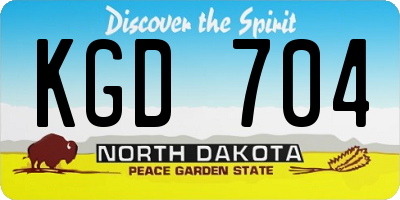 ND license plate KGD704