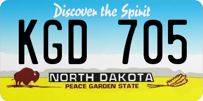 ND license plate KGD705