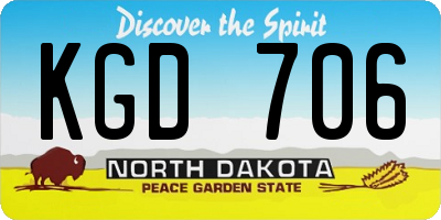 ND license plate KGD706