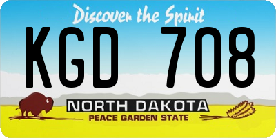 ND license plate KGD708