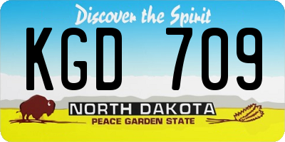 ND license plate KGD709