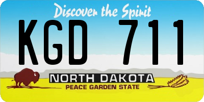 ND license plate KGD711