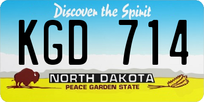 ND license plate KGD714