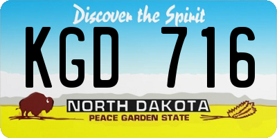ND license plate KGD716