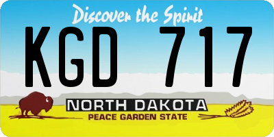 ND license plate KGD717