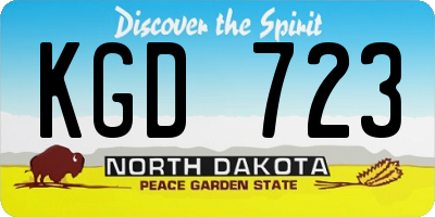 ND license plate KGD723