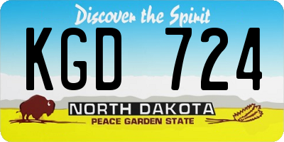 ND license plate KGD724