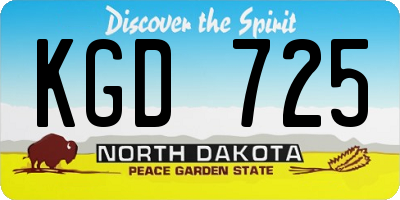 ND license plate KGD725
