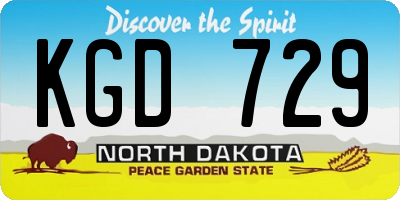 ND license plate KGD729