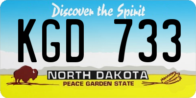 ND license plate KGD733
