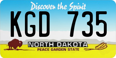 ND license plate KGD735