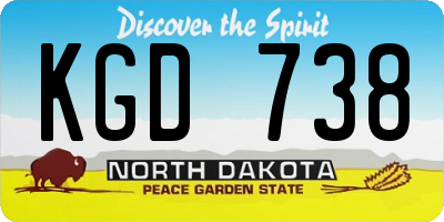 ND license plate KGD738