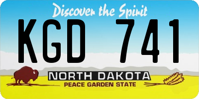ND license plate KGD741