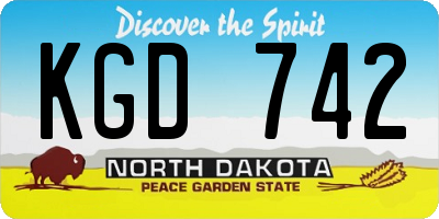 ND license plate KGD742
