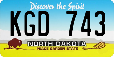 ND license plate KGD743