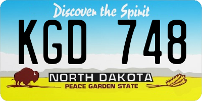 ND license plate KGD748