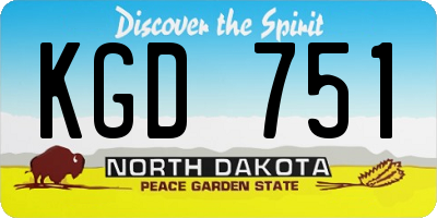 ND license plate KGD751
