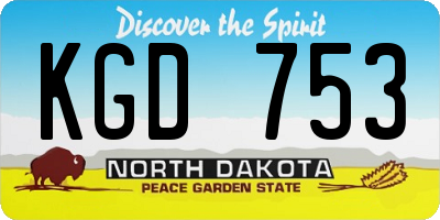 ND license plate KGD753