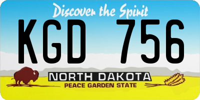 ND license plate KGD756