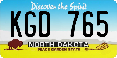 ND license plate KGD765