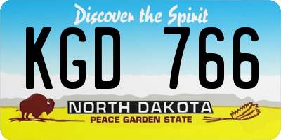 ND license plate KGD766