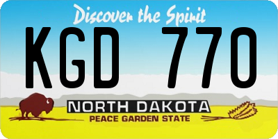 ND license plate KGD770