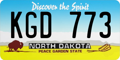ND license plate KGD773