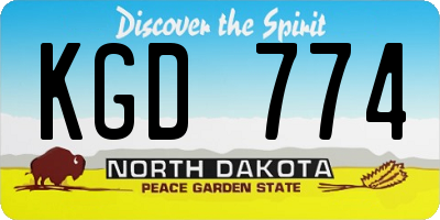 ND license plate KGD774