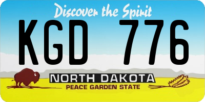 ND license plate KGD776