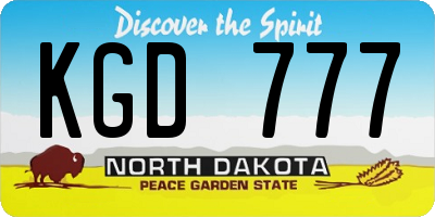 ND license plate KGD777