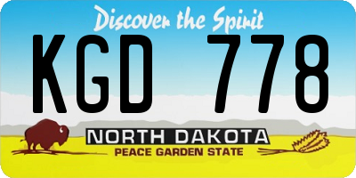 ND license plate KGD778