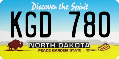 ND license plate KGD780