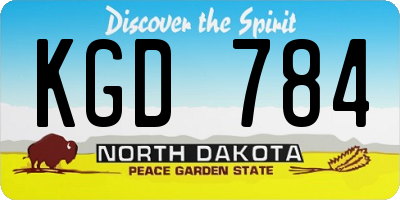ND license plate KGD784