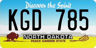 ND license plate KGD785