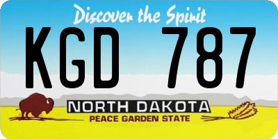 ND license plate KGD787