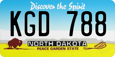 ND license plate KGD788